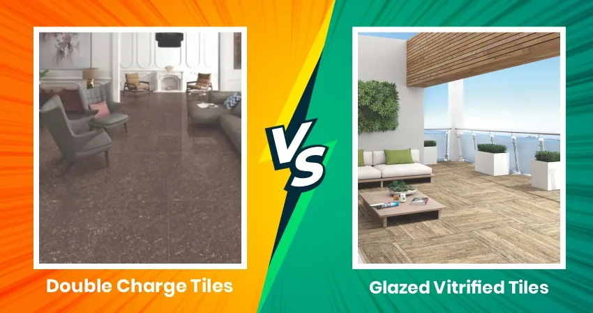 Comparison chart of soluble salt, double charged, and glazed porcelain tiles